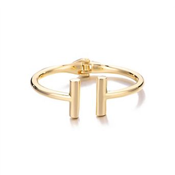 Adornia 14k Gold Flash Plated Bar Cuff Bracelet