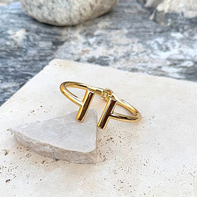 Adornia 14k Gold Flash Plated Bar Cuff Bracelet