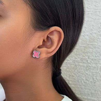 Adornia Tarnish Resistant Stainless Steel 3-Pair Clover Stud Earring Set