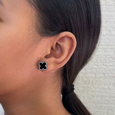 Adornia Tarnish Resistant Stainless Steel 3-Pair Clover Stud Earring Set