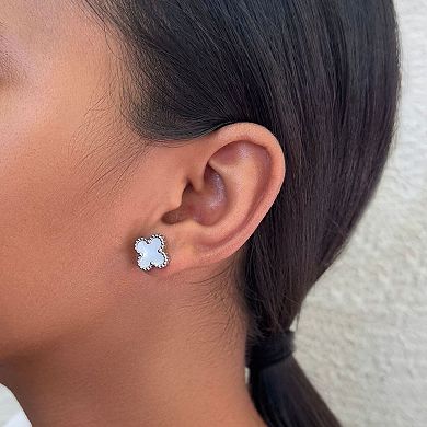 Adornia Tarnish Resistant Stainless Steel 3-Pair Clover Stud Earring Set