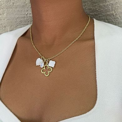 Adornia 14k Gold Flash Plated Clover Charm Pendant Necklace