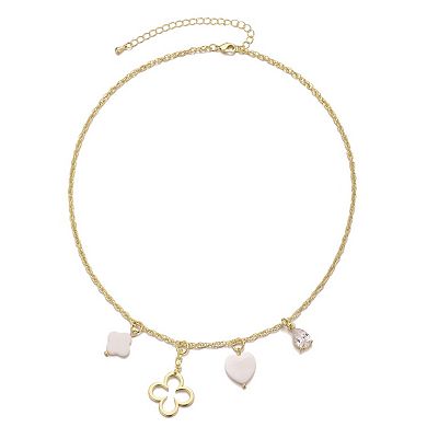 Adornia 14k Gold Flash Plated Clover Charm Pendant Necklace