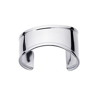 Adornia Tarnish Resistant Stainless Steel Tall Curve Cuff Bracelet