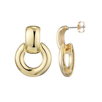 Adornia 14k Gold Flash Plated Door Knocker Earrings