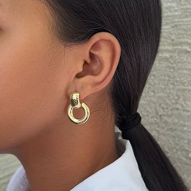 Adornia 14k Gold Flash Plated Door Knocker Earrings