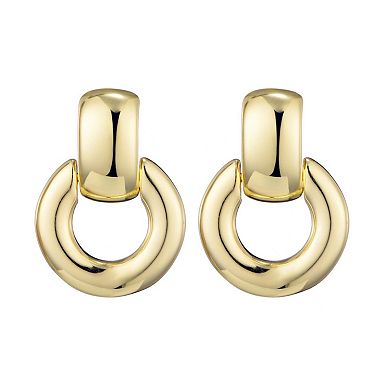 Adornia 14k Gold Flash Plated Door Knocker Earrings