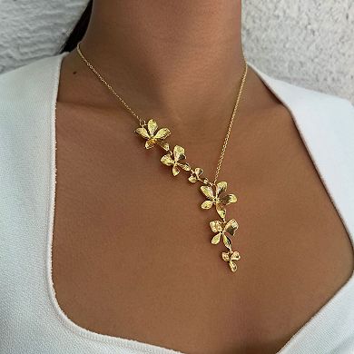Adornia 14k Gold Flash Plated Petals Drop Necklace