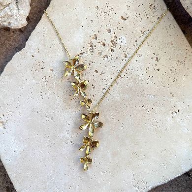 Adornia 14k Gold Flash Plated Petals Drop Necklace