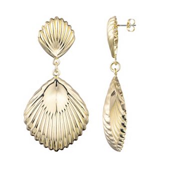 Adornia 14k Gold Flash Plated Deco Inspired Drop Earrings