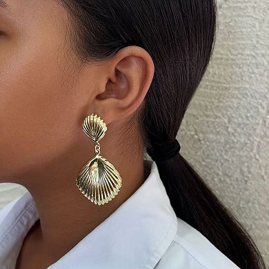 Adornia 14k Gold Flash Plated Deco Inspired Drop Earrings