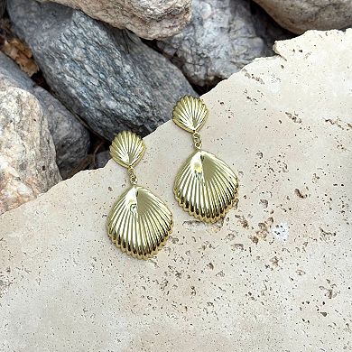 Adornia 14k Gold Flash Plated Deco Inspired Drop Earrings