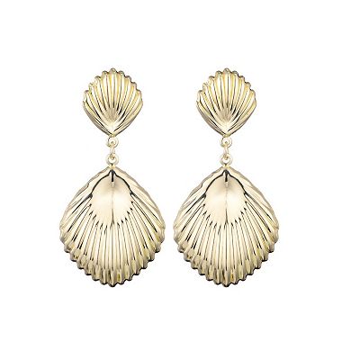 Adornia 14k Gold Flash Plated Deco Inspired Drop Earrings