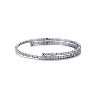 Adornia Silver Tone Adjustable Crystal Cuff Bracelet