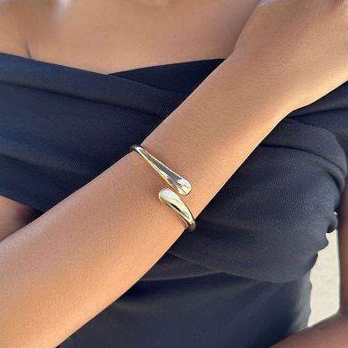 Adornia 14k Gold Flash Plated Overlapping Bands Cuff Bracelet