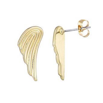 Adornia 14k Gold Flash Plated Winged Stud Earrings