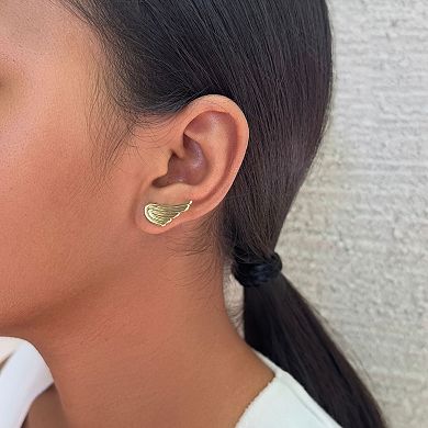 Adornia 14k Gold Flash Plated Winged Stud Earrings