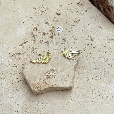 Adornia 14k Gold Flash Plated Winged Stud Earrings