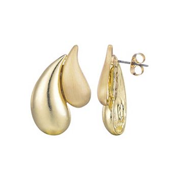 Adornia 14k Gold Flash Plated Teardrop Stud Earrings