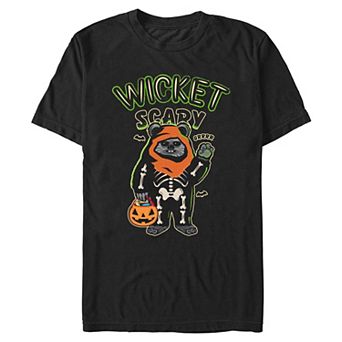 Men's Star Wars Wicket Scary Ewok Halloween Graphic Tee