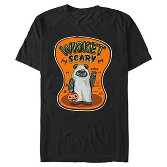 Men's Star Wars Ewok Wicket Scary Halloween Graphic Tee