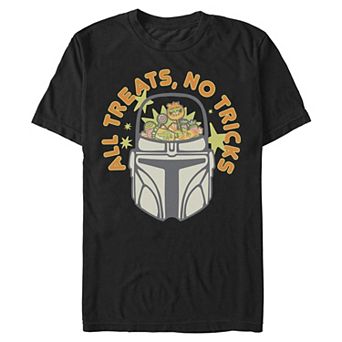 Men's Star Wars Mandalorian All Treats No Tricks Halloween Graphic Tee
