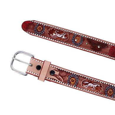 CTM Boys Cowboy Print Embossed Belt