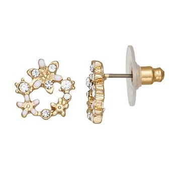 lonna & lilly Gold Tone Open Flower Stud Earrings