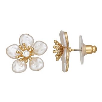 lonna & lilly Gold Tone Flower Stud Earrings