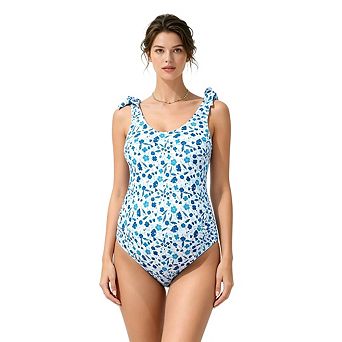 Maternity Swimsuit One Piece Stretch Bathing Modest Women Printed