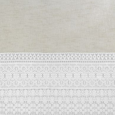 No. 918 Camille Macrame Lace Trim Sheer Rod Pocket Kitchen Curtain Valance