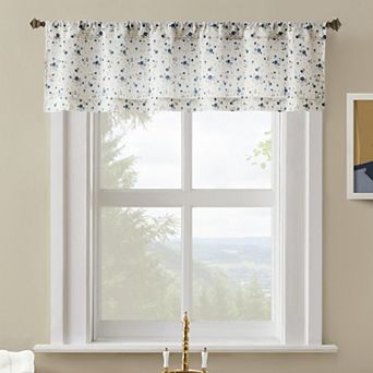 No. 918 Mirabelle Ditsy Floral Semi-Sheer Rod Pocket Kitchen Curtain Valance