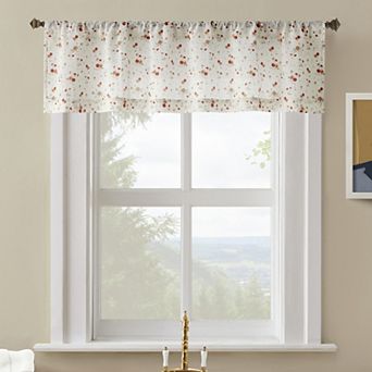 No. 918 Mirabelle Ditsy Floral Semi-Sheer Rod Pocket Kitchen Curtain Valance