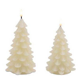 Melrose LED Pine Tree Candle Set of 2