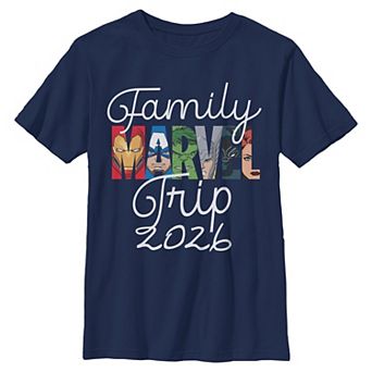 Boys 6-20 Marvel Family Trip 2026 Graphic Tee