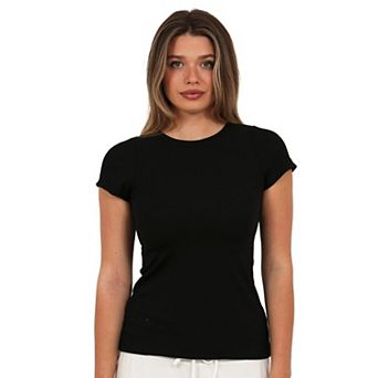 Women's 24Seven Comfort Apparel V-Neck Short Sleeve Flared Tunic Top