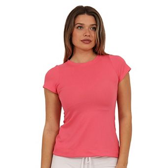 Women's 24Seven Comfort Apparel V-Neck Short Sleeve Flared Tunic Top