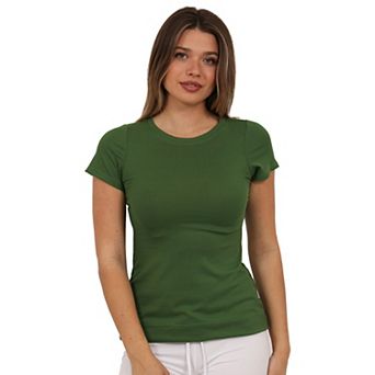 Women's 24Seven Comfort Apparel V-Neck Short Sleeve Flared Tunic Top