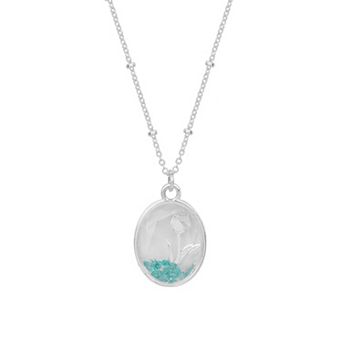 LC Lauren Conrad Polished Simulated Birthstone Flower Shaker Pendant Necklace