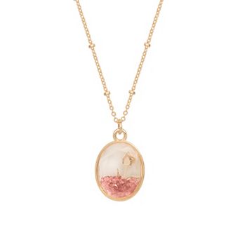 LC Lauren Conrad Polished Simulated Birthstone Flower Shaker Pendant Necklace