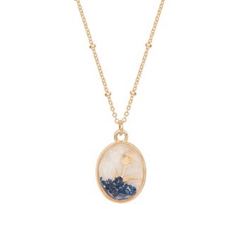 LC Lauren Conrad Polished Simulated Birthstone Flower Shaker Pendant Necklace