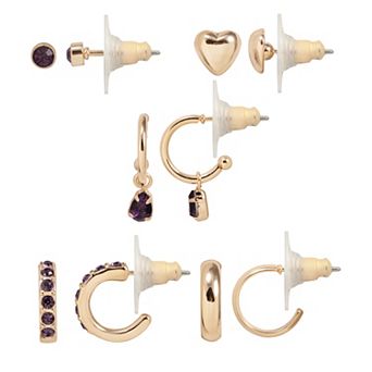 LC Lauren Conrad Birthstone-Inspired Nickel Free 5-Pair Earring Set