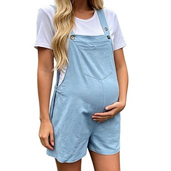 Maternity Short Overalls Adjustable Straps Casual Pregnancy Shorts Romper