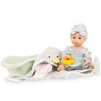 Gotz Sleepy Aquini 13-Inch Drink & Wet Bath Doll with Tub & Accessories