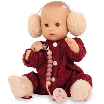 Gotz Sleepy Aquini Jubillee 13-inch Drink & Wet Baby Doll Earmuffs & Boots