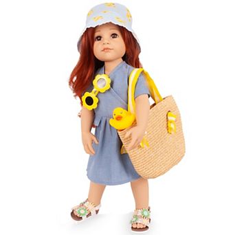 Gotz Hannah 19.5-inch Poseable Doll with Accessories & Rubber Duck