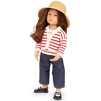 Gotz Happy Kidz: Emilia 19.5-inch Poseable Doll Straw Hat & Cardigan Collectible Toy