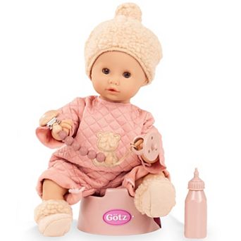 Gotz Sleepy Aquini Bear Drink & Wet Baby Doll with Potty Set