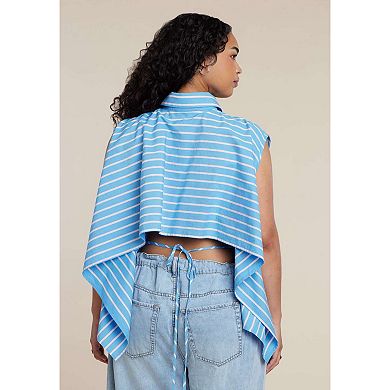ELOQUII Women's Plus Size Button Up Shirt With Open Back