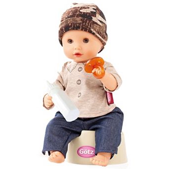 Gotz Aquini 13-inch Drink & Wet Anatomically Correct Bath Baby Doll with Potty